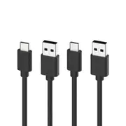 2pc Moki USB-A to USB-C Connector SynCharge Cable 1M iPhone/Android Jet Black