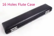 Excellent 16 holes flute case black Leather wooden c foot beautiful light strong