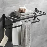 在飛比找Yahoo!奇摩拍賣優惠-浴室毛巾架 毛巾桿太空鋁毛巾架 浴巾架  無痕 掛鉤 毛巾架