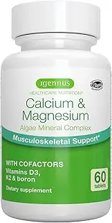Calcium & Magnesium Bone Support Mineral Complex with Boron & Vitamin D3, Vegan, 90 Capsules