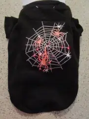 HALLOWEEN PET LIGHT UP T SHIRT FLASHING SPIDERS & WEB COSTUME SIZE: MEDIUM NWT