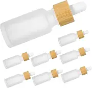 CRILSTYLEO 8Pcs Frosted Glass Bottles with Dropper Pipettes Portable Essential Oil Dropper Bottle for DIY Skincare and Travel Use for Aromatherapy and