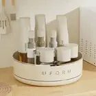 Plastic 360°Rotating Spice Rack Round Cosmetic Turntable Storage Tray Kitchen