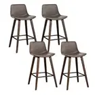 Artiss 4x Bar Stools Set Kitchen Dining Chairs Vintage PU Leather Stool Wooden