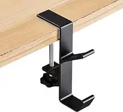 Under Desk Clamp Hook, Women's Backpack Hanger, Portable Metal Organizer with Adjustable Arm Clamp, Headset Hanger, Space Saving Storage for Schoolbag