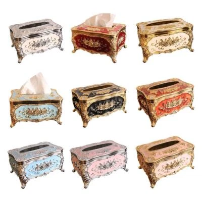 Acrylic Tissue Box Cover Removable Tissue Dispenser Retro Style Decorative