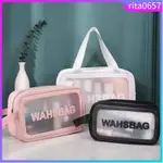 PVC WATERPROOF WASHBAG TRANSPARENT COSMETICS CASE MAKEUP ORG