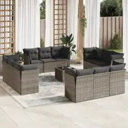 Garden Sofa Set with Cushions Modular Sofa Furniture Patio Poly Rattan vidaXL