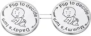 Funny Decision Coin for New Parents,Baby Shower GiftEngraved Stainless Steel Interesting Flip Coin for Decision Making，Gifts for Mum Dad，Newborn Baby Gifts，Flip Coin Decision