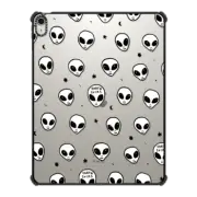 iPad Air 13-inch (M2/M3) iPad Impact Case Cute White UFO Space Alien Drawing Pattern