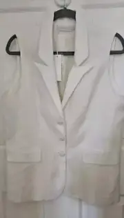 Anne Fontaine Chala Linen Sleeveless Blazer Sz 44 NWT