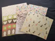 12x12 Scrapbook Paper 13 Sheets of Dog & Puppies Family Pet Theme