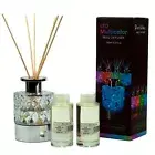 LED Lighted Clear Cut Glass Reed Fragrance Diffuser Rose 110ml PV8700L