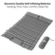 NEW Bacosmo Double Self-Inflating Camping Mattress Thick Foam Comfort Sleep Pad