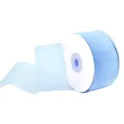 1.5" Plain Sheer Organza Nylon Ribbon 25 Yards - Light Blue