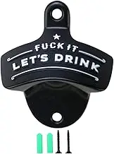 Bottle Opener Wall Mounted, Christmas Funny Wall Mount Bottle Opener for Men Dad Beer Lovers,Novelty Birthday Fathers Day with Mounting Screws Wall Anchors（1 Pack)