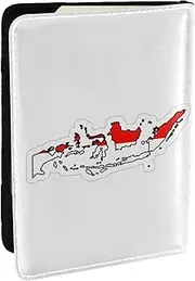 [JEJEA] Indonesian Flag Map Print Travel Organizer Credit Cards Case Passport BookPassport Holder Cover Wallet forTraveling,, Black, One Size