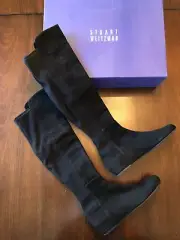 NEW Stuart Weitzman Suede Stretch Lander Over The Knee Boot Black 9