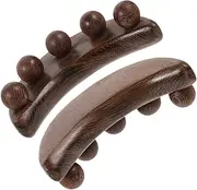 ERINGOGO 2pcs Wooden Massage Tool For Face And Head 5-bead Convex Crescent Molding Massager and Facial Acupoint Tools