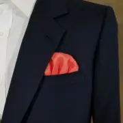 NEW 100% Silk Pre-Folded Pocket Square Insert - Salmon Coral Orange Tone