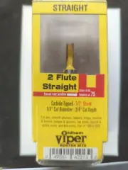 Oldham Viper 2 Flute Straight #75 1/2 Shank 1/4 Cut Dia 3/4 Cut Depth