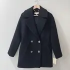 MICHAEL Michael Kors Wool Blend Coat XL $420 Black Gold Accents Double Breasted