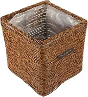 KITANDOVE Imitation Rattan Woven Plant Container Elegant Decorative Basket for Flowers Succulents Multi Purpose Household Decor for Kitchen Spaces