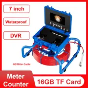 Pipe Inspection Camera HD Drain Sewer Camera 7" Monitor DVR Meter Counter IP68