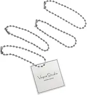 [ULDIGI] 10cm Long 2.4mm Metal Ball Chain Necklace Nickel Plated Silver Tone Connector Chain 20 Pieces for Tag or Keyring