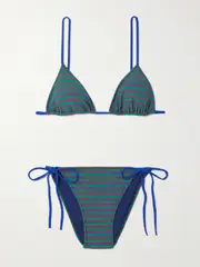 [Lido] Lido - Venti Striped Triangle Bikini - Blue - large large Blue