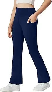 [Ewedoos] Girl’s Fleece Lined Flare Leggings with Pockets Cute Preppy Clothes for Girls Yoga Pants Bell Bottoms