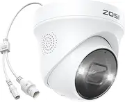 ZOSI 3K PoE Add-on Camera Outdoor Indoor,Person Vehicle Detection,Color Night Vision,Sound & Light Alarm,2 Way Audio,5MP Weatherproof Home Dome Security Camera,Only Compatible POE NVR