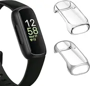 [2 Pack] NOOETAH TPU Screen Protector Case Cover Compatible for Fitbit Inspire 3 Smartwatch (Silver+Clear)