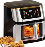 Air Fryer, 10L Smart Oven,1400W Digital Touch Screen Oil-Free Fryer with 8 Cooking Presets, Max Temp 200°C, 360° Hot Air Circulation, Timing Adjustable Easy to Clean for Family and Party