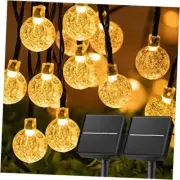 2-Pack 120 LED 72FT Solar Lights Outdoor Waterproof, Crystal 2 pc Warm White