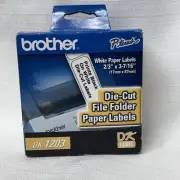 New OEM Brother Printer DK1203 White Paper File Folder Labels P-touch