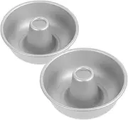 iplusmile Alloy Chiffon Cake Bakeware Set 2pcs Donut Baking Molds Aluminum Cake Pan Round Baking Molds Nonstick