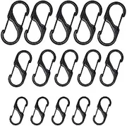 Zipper Locks 15pcs / 3 Sizes, Suitcase & Backpack Zipper Locks Hook, Double Spring Buckle Hook for Camping Outdoor Carabiner Clips (S, M, L)