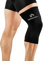Knee Compression Sleeve - BEST Medical Recovery Knee Brace GUARANTEED with Highest Copper Infused Content to Support Stiff Sore Muscles and Joints, Meniscus Tear & Patella Stabilizer Strap