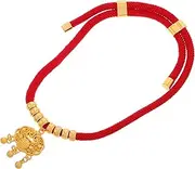 COMPUKAS Pet Necklace with Bell Red Rope Collar for Cats and Small Dogs Handmade Pet Jewelry with Beads for Festive Occasions and Celebrations
