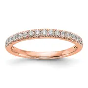 0.42ct. CZ Solid Real 14K Rose Gold Wedding Band Ring