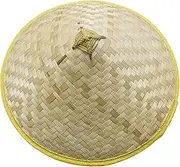 [Colaxi] Bamboo Hat Weaved Hard Shade Hat Drawing Painting Art Crafts Crafting Chinese Hat Oriental Hat Rice Paddy Hat for Outdoor Farming DIY Adults