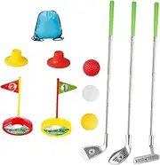 CAQYPVH Kids Golf Club Set Mini Golf Set with Club Multifunctional with Storage Pocket Gulf Toys for Indoor Garden Gifts -Gifts Family Games, Silver