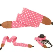 Pink heart print Fashion Camera Neck Shoulder Strap for Film SLR DSLR RF Cute