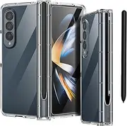 Case Cover for Galaxy Z Fold 4 Case,Ueiieeh Cover with Built-in Screen Protector with S Pen Holder 360 Full Body Protective Cover for Samsung Galaxy Z Fold 4 5G Case 2022 (Clear)