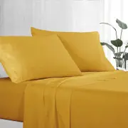 Luxton Pure Plain Soft Sheet Set Yellow (Single, King Single, Double, Queen, King)