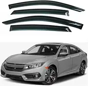 Door Visor, Compatible with Honda Civic Sedan 10th 2016-2020 Black Window Visor Vent Shades Sun Rain