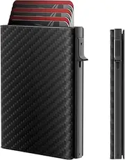 [ROYAL KIT] Mens Wallet Card Holder - Smart Wallet for Men, Pop Up Card Case, Top Grain Leather, RFID Blocking, Slim, Minimalist, Ultra-Thin, Front Pocket, 12 Card Capacity | ID Window | Cash Slot,