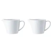 2PK Mikasa Chalk Kitchen Porcelain Milk Jug, 270ml, White