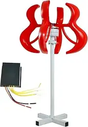 Wind Generator, 12V/24VWind Wind Generator Red Lantern Vertical Wind Generator 5 Leaves Wind Kit Controller No Pole,Wind Turbines Business,400W-12V/13553 (Color : 800w, Size : 24V)